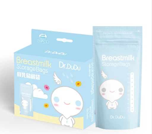 Sérsniðnar prentaðar standandi umbúðir úr plasti. Endurnýtanlegar gæludýr/Pe BPA-fríar brjóstamjólkurgeymslupokar